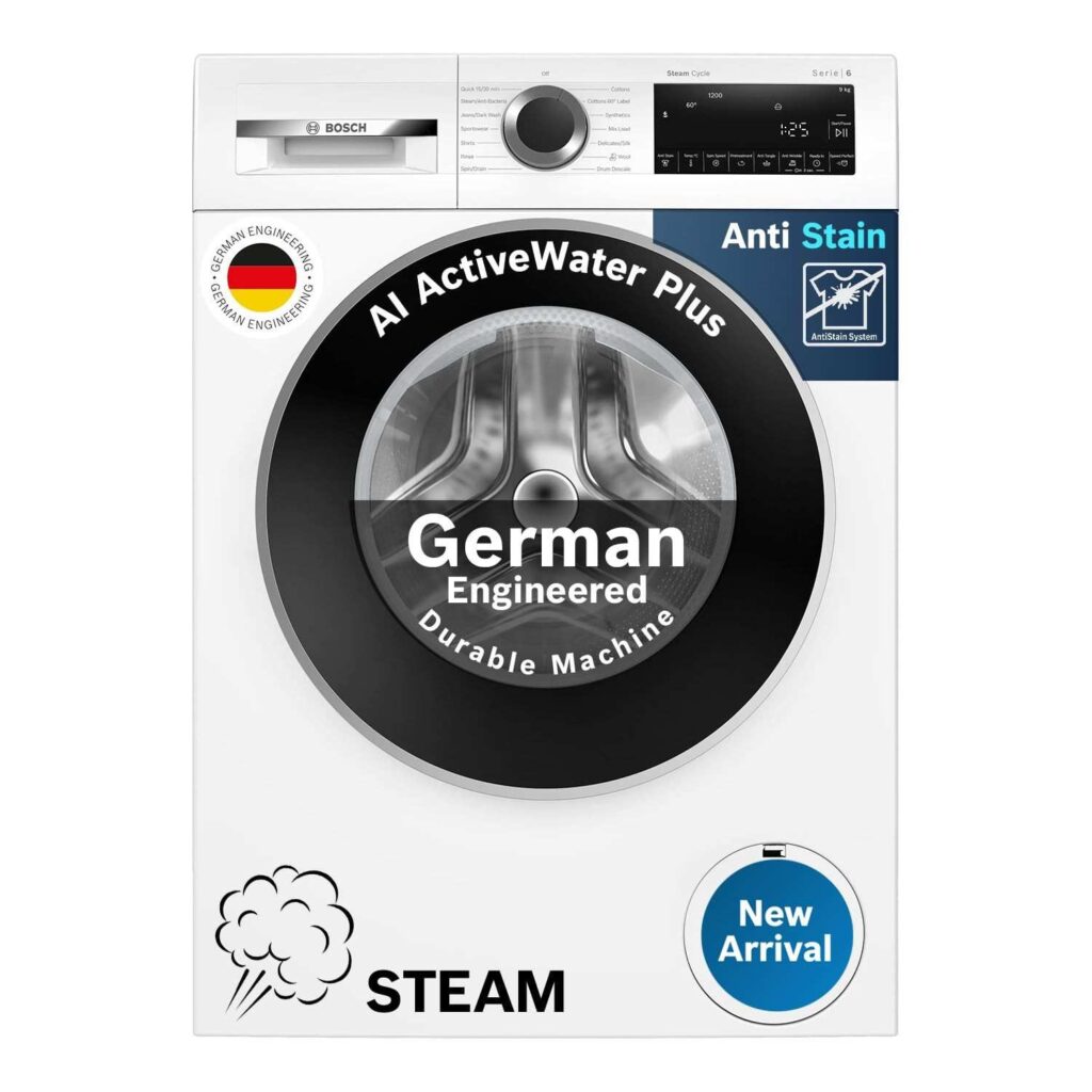 Bosch 9kg 5 Star Anti Stain & AI Active Washing Machine